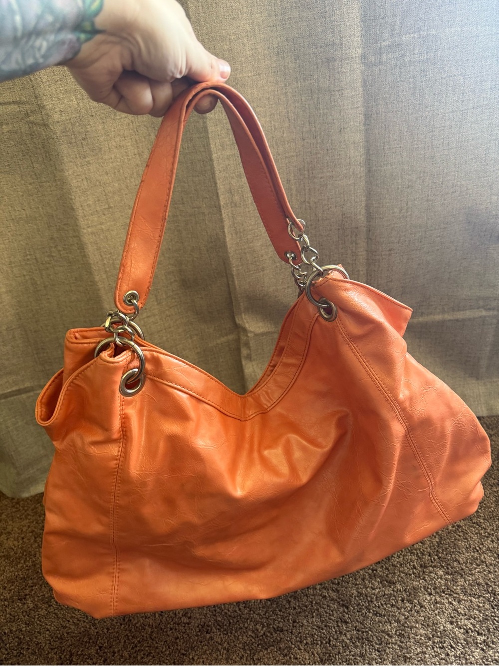 Maurices Orange Leather Shoulder Bag - Stylish Everyday Carry